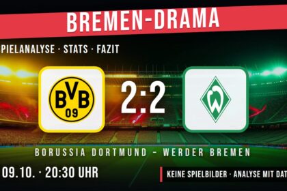 Borussia Dortmund gegen Werder Bremen 2:2 – Spielanalyse