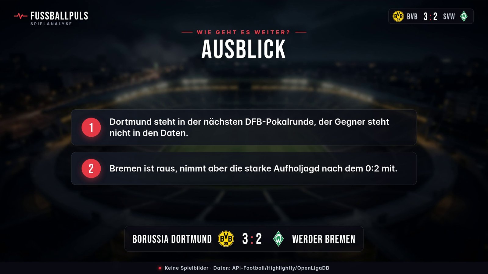 Was das Ergebnis bedeutet: Borussia Dortmund gegen Werder Bremen