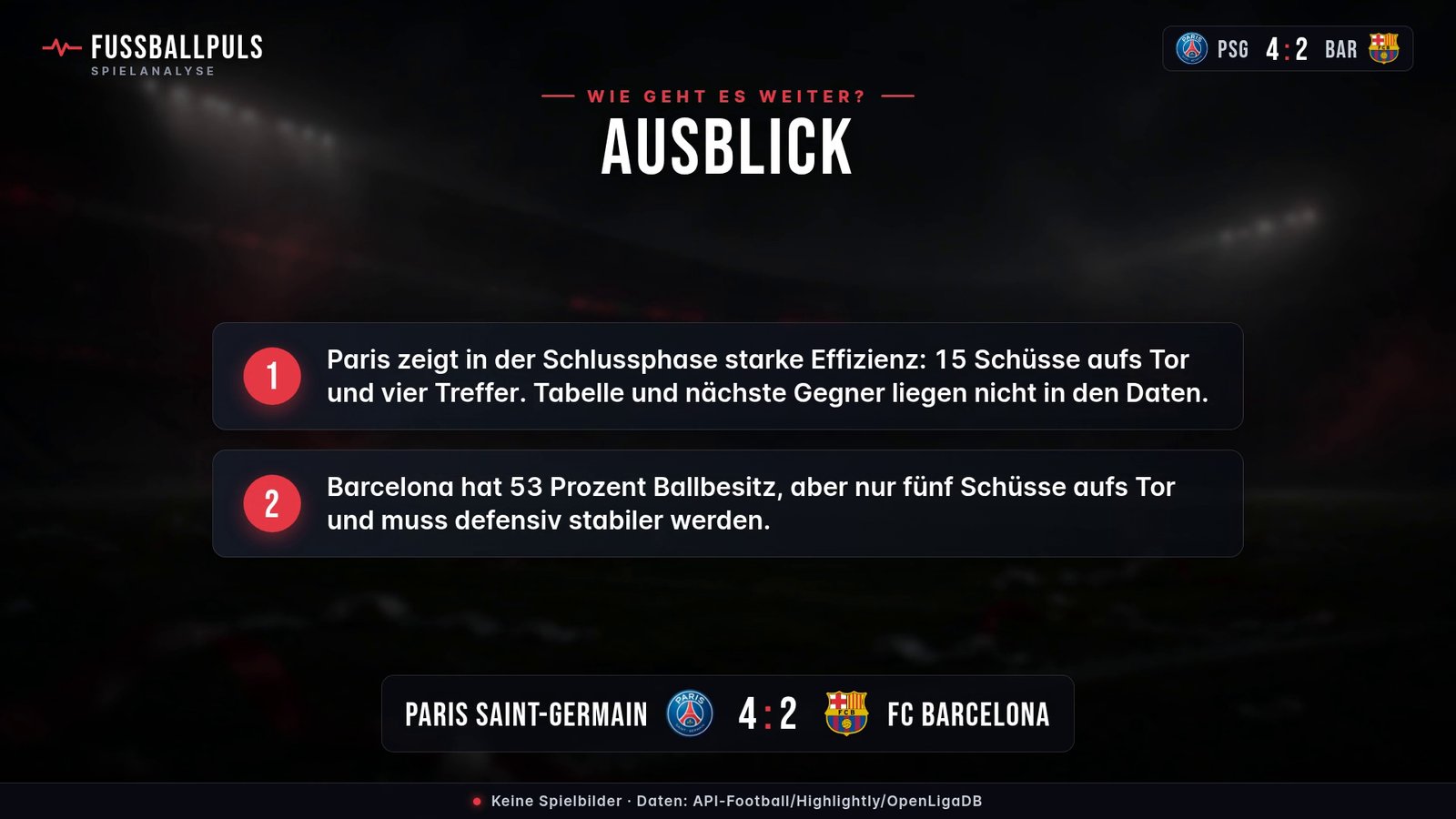Was das Ergebnis bedeutet: Paris Saint-Germain gegen FC Barcelona